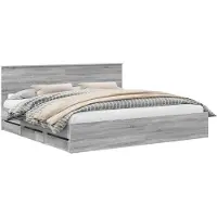 vidaXL Cadre de lit gris Sonoma 200 x 200 cm Bois d'ingénierie
