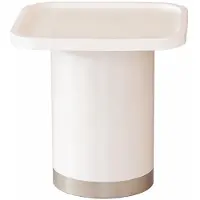 AEA Ensemble de tables basses blanches, style moderne, avec plateau en métal, forme carrée, neuf