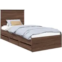 vidaXL Cadre de lit marron aspect chêne 100 x 200 cm Ingénieurs bois