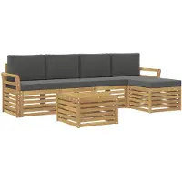 vidaXL Ensemble de canapés d'extérieur , 6 pièces, blanc et anthracite, 59 x 59 x 37 cm