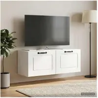 vidaXL Meuble TV mural , blanc brillant, 78,5 x 31 x 30 cm
