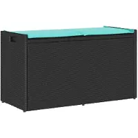 vidaXL Banc d'extérieur avec espace de rangement et coussins Noir 100 cm
