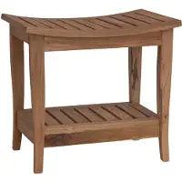 vidaXL Table d'appoint de salle de bain, couleur naturelle, 50 x 35 x 45 cm, bois massif de teck