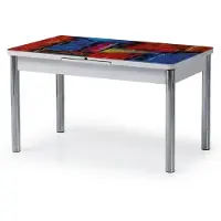 Xl Moebel Gmbh Salle à manger, table à manger, marbre multicolore, aluminium, table rectangulaire, design moderne