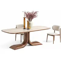 Xl Moebel Gmbh Table à manger de style moderne, couleur marron, table spacieuse, style raffiné