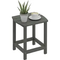SUGIFT Table de jardin en HDPE résistante aux intempéries, table de balcon compacte, table d'appoint d'extérieur, table de camping, grise | 48 x 37 x 46 cm | 4,5 kg | Résistante aux intempéries