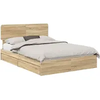 vidaXL Lit de rangement chêne Sonoma 160 x 200 cm bois composite