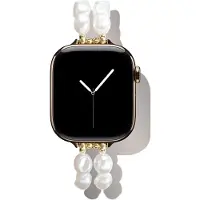 IDEAL OF SWEDEN Perlen-Armband 38/40/41/42mm, S-M CLassy White Pearl, Sangles de montre, Blanc