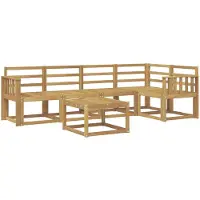 vidaXL Ensemble de canapés d'extérieur , 6 pièces, blanc, bois massif d'acacia