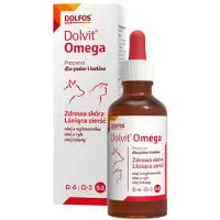Dolfos Dolvit Omega : acides oméga à utiliser en cas de perte excessive de poils chez les chiens et les chats, 50 ml
