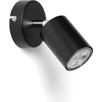LEDKIA Plafonnier Orientable Métal 1 Spot Albus Black Noir