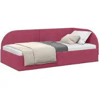 vidaXL Cadre de lit d'angle avec tête de lit vin rouge 90 cm x 190 cm velours