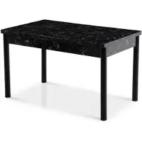 Xl Moebel Gmbh Table de salle à manger rectangulaire en marbre noir, moderne et luxueuse, neuve