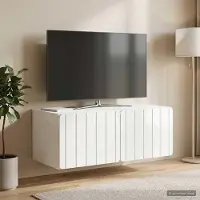 Prolenta Maison Exclusive - Meuble TV mural 78,5 x 41 x 30 cm, blanc brillant