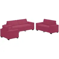 vidaXL Ensemble de canapés 3 pièces Wind Rouge 221 x 80 x 80 cm Velours