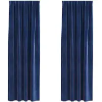 vidaXL Rideaux occultants 2 pcs bleu foncé 140 x 260 cm velours