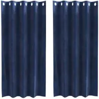 vidaXL Rideaux occultants 2 pcs bleu foncé 140 x 175 cm velours