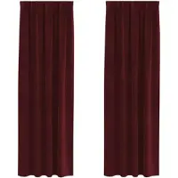 vidaXL Rideaux occultants 2 pcs vin rouge 140 x 260 cm velours