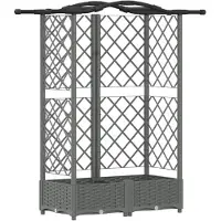 Syfax Lit Élevé avec Treillis et Toit Gris clair 124 x 40 x 123 cm PP