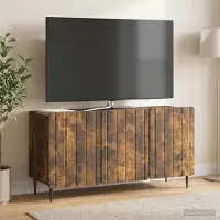 Prolenta Meuble TV exclusif - Dimensions : 99 x 34,5 x 52 cm. Matériau : panneau de particules imitation chêne fumé