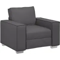 vidaXL Fauteuil canapé gris 100 cm en similicuir