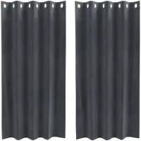 vidaXL Rideaux occultants 2 pcs gris clair 140 x 175 cm velours
