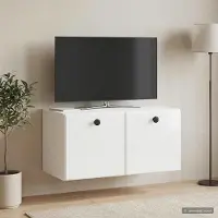 Prolenta Maison Exclusive - Meuble TV mural 59,5 x 31 x 30 cm, blanc brillant