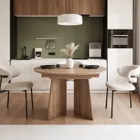 Idohome Table extensible rectangulaire BELLAGIO en noyer, élégante table à manger avec un grand plateau