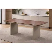 Xl Moebel Gmbh Table de salle à manger marron élégante, plateau en bois robuste, table de salle à manger raffinée