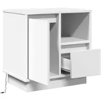 vidaXL Cabinet de chevet Blanc 50 x 34.5 x 50 cm. Bois d'ingénierie