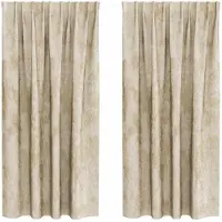 vidaXL Rideaux en velours avec tringles 2 pièces Crème 175 x 140 cm Velours