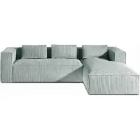 Lisa Design Stella - canapé d'angle droit en velours côtelé - 4 places -style contemporain , Bleu