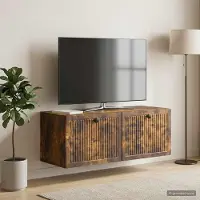 Prolenta Maison Exclusive - Meuble TV mural en chêne fumé 78,5 x 31 x 30 cm