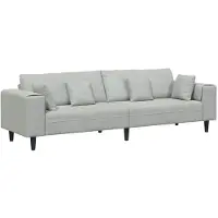 vidaXL Canapé en velours avec coussin Gris clair 208 cm Velours