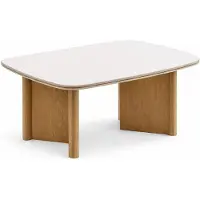 Xl Moebel Gmbh Table basse moderne avec un piètement en bois naturel et un design élégant