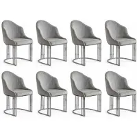 Xl Moebel Gmbh Des chaises confortables en tissu et en métal. Un ensemble de 8 chaises pour chaque salle à manger moderne