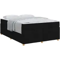 vidaXL Cadre de lit avec matelas noir 140 x 200 cm Tissu