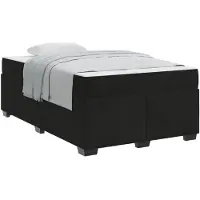 vidaXL Cadre de lit avec matelas Noir 120 x 200 cm Tissu