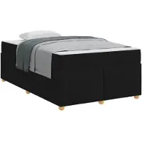 vidaXL Cadre de lit avec matelas Noir 120 x 200 cm Tissu