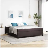 vidaXL Sommier tapissier brun foncé 180 x 200 cm tissu