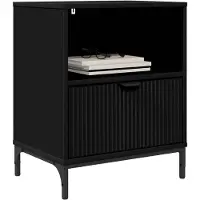 vidaXL Table de chevet Noir 49 x 36 x 61 cm Bois d'ingénierie