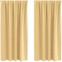 vidaXL Rideaux occultants avec anneaux 2 pcs Beige 175 x 140 cm