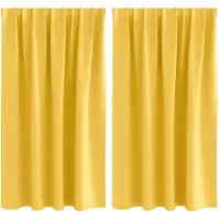 vidaXL Rideaux occultants avec anneaux 2 pcs Jaune moutarde