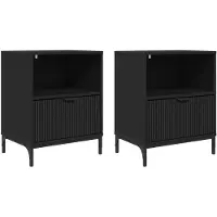 vidaXL Tables de chevet 2 pcs Noir 49 x 36 x 61 cm Bois d'ingénierie