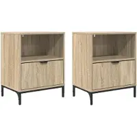 vidaXL Tables de chevet avec tiroir 2 pcs Chêne sonoma 49 x 36 x 61 cm