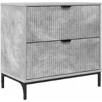 vidaXL Table de chevet Gris béton 63,5 x 36 x 61 cm Bois d'ingénierie