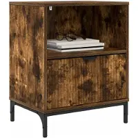 vidaXL Table de chevet Chêne fumé 49 x 36 x 61 cm Bois d'ingénierie