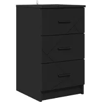 vidaXL Cabinet de chevet Noir 38 x 38 x 66 cm Bois d'ingénierie
