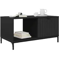 vidaXL Table basse noir aspect chêne 90 x 49 x 46 cm en bois aggloméré