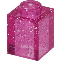 LEGO : 100x Stein 1x1 en 'Glitter Trans-Dark Pink' (rose foncé pailleté)